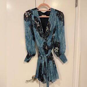 Ulla Johnson Blue and Black Abstract Dress